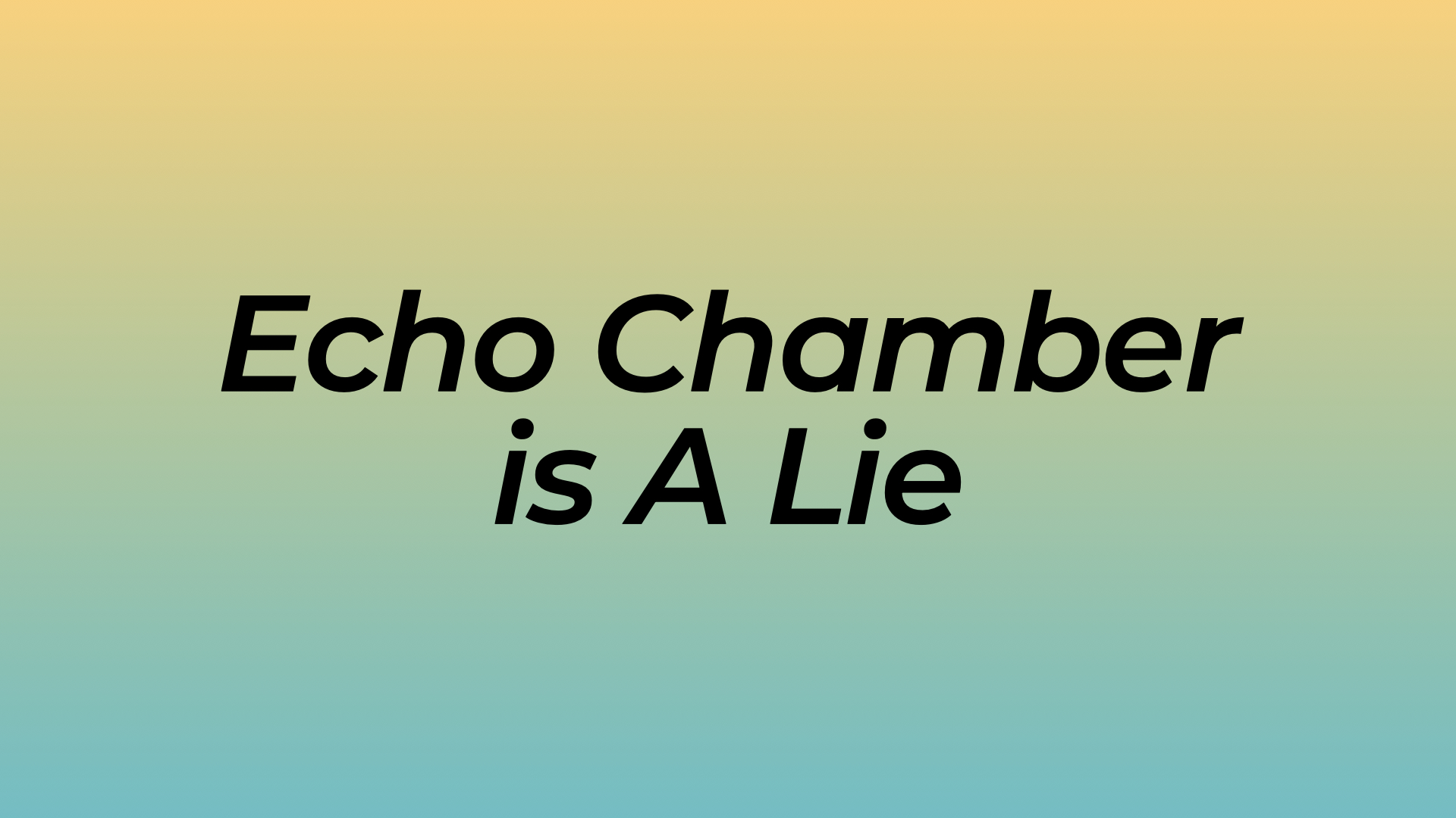 Echo Chamber is a Lie
